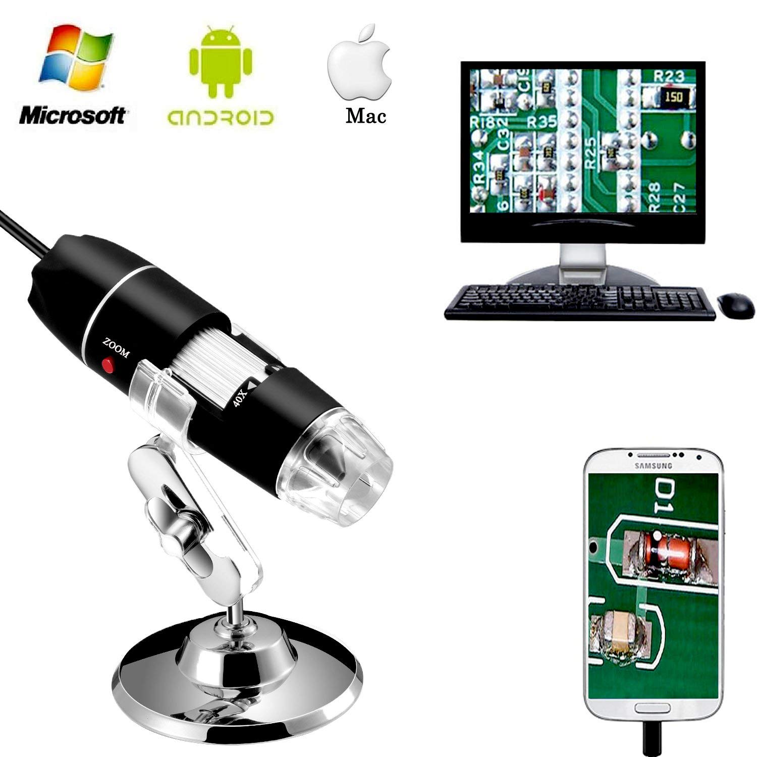 Jiusion 40-1000x USB Digital Microscope
