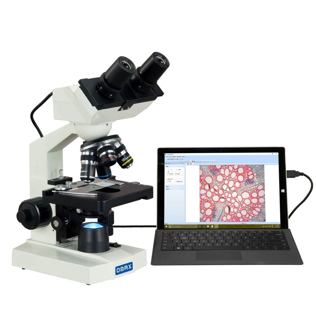 OMAX MD82ES10 compound microscope with built-in USB camera